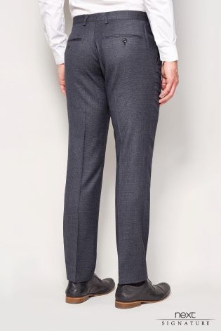 Blue Signature Prince Of Wales Check Tailored Fit Suit: Trousers